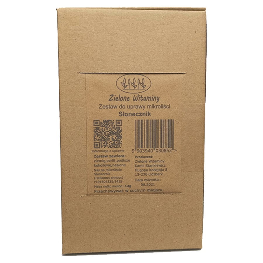 Kit für den Anbau von Mikroflocken - Sonnenblume GRÜNE VITAMINE