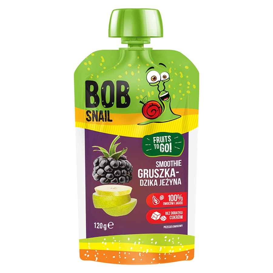 Hruškový a ostružinový smoothie bez přidaného cukru 120 g BOB SNAIL