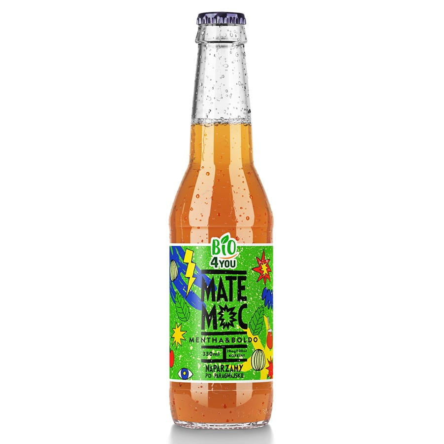 Yerba Mate styrke - Mentha + Boldo ØKO 330ml BIO4YOU