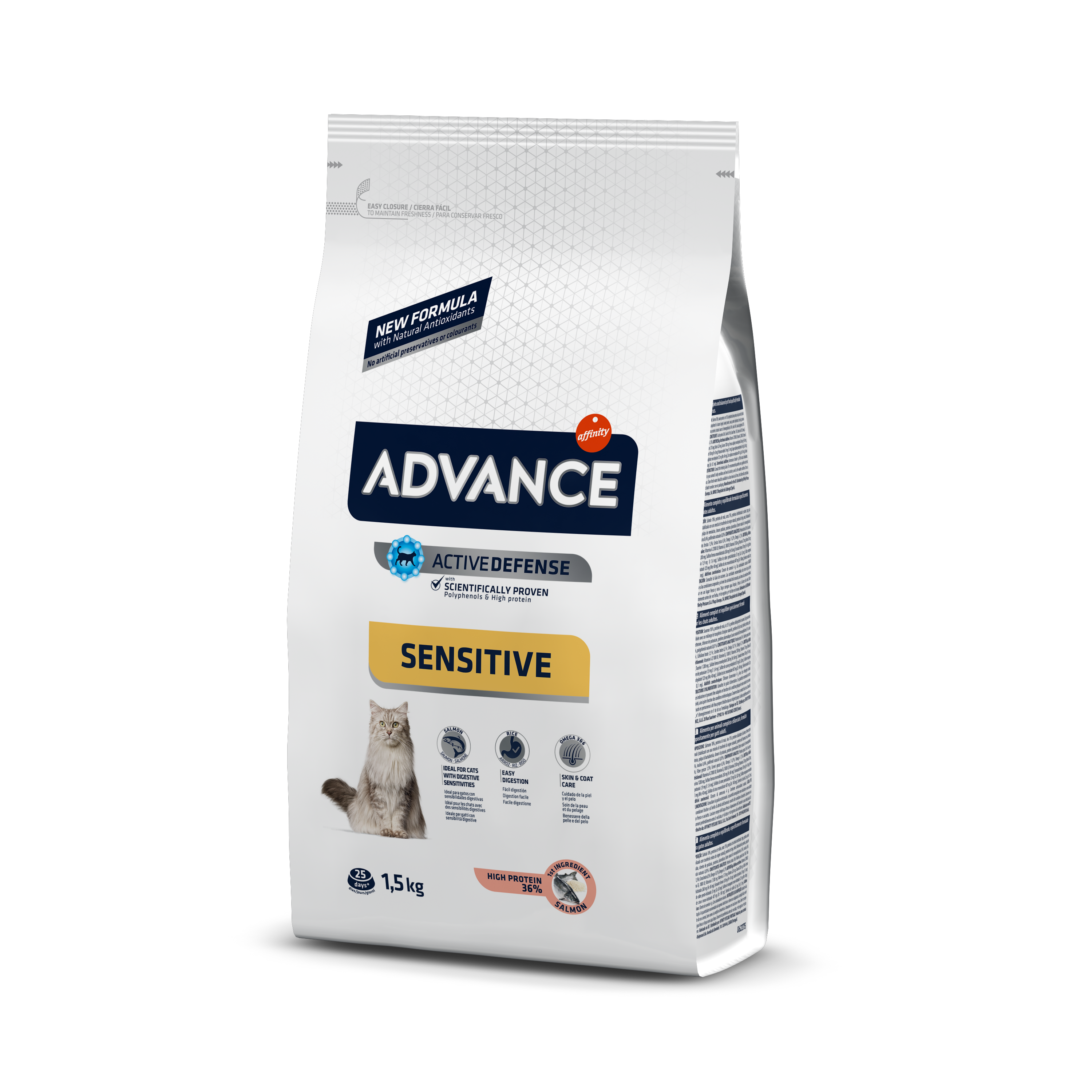 Adult Lachs Sensitive - Trockenfutter mit Lachs für sensible Katzen 1,5kg [922072] - ADVANCE