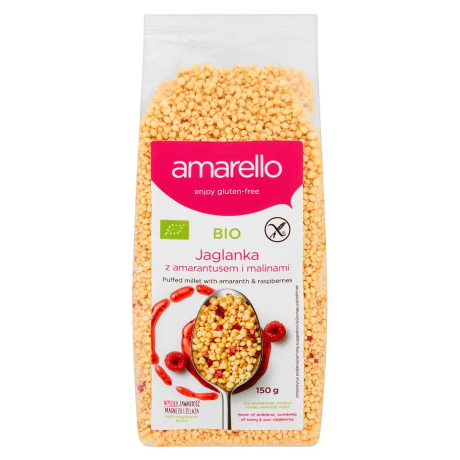 Hirse med amarant og bringebær AMARELLO BIO 150g