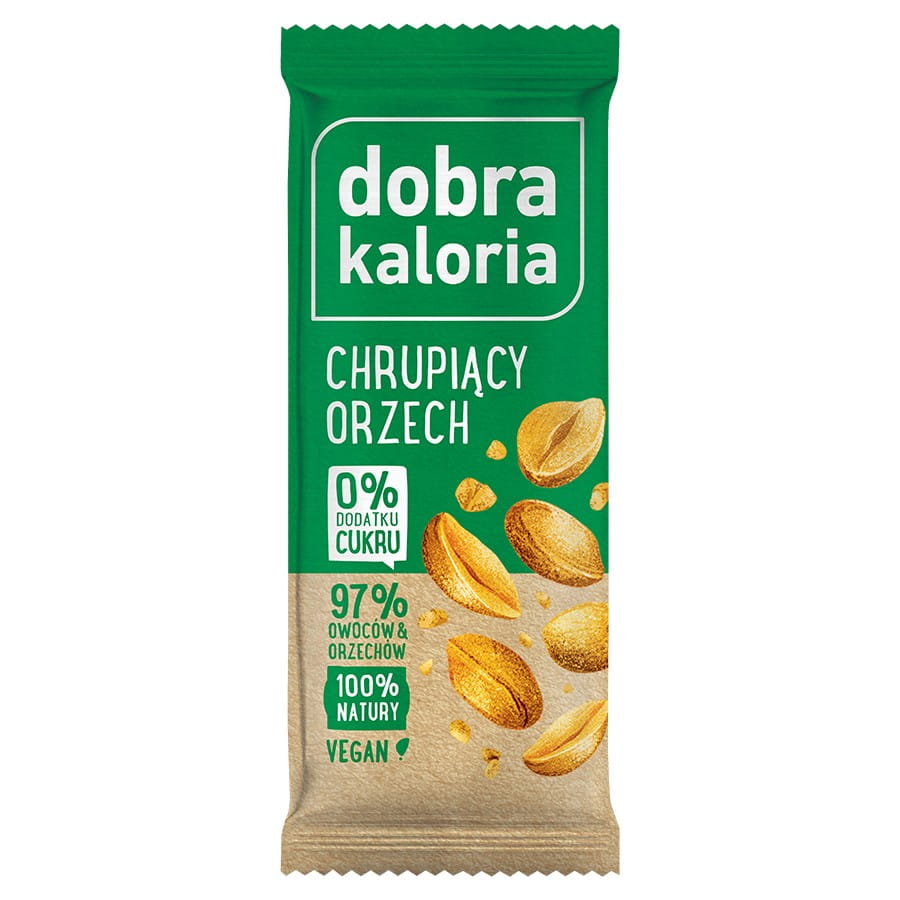 Fruktrepen - krispig nöt 35g GOOD KALORIA