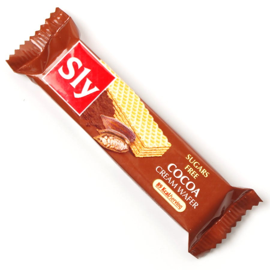 Vaffel med kakaokrem uten tilsatt sukker 20 g SLY NUTRITIA