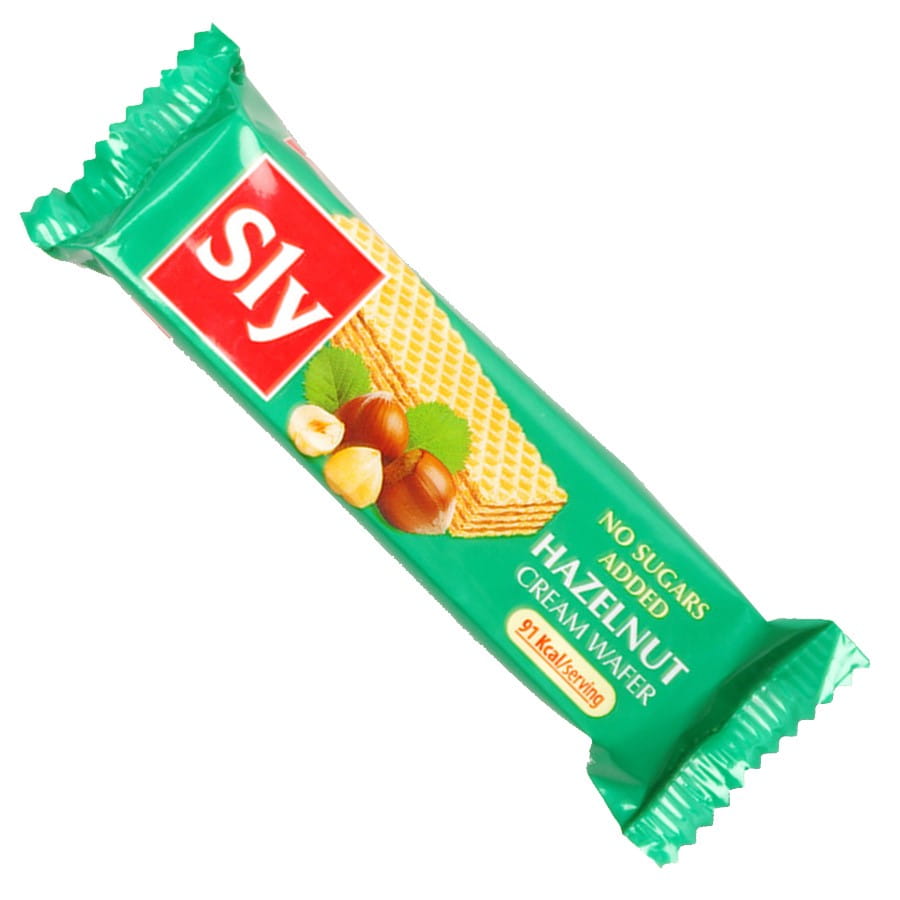 Vaffel med nøttekrem uten tilsatt sukker 20g SLY NUTRITIA