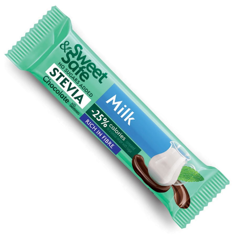 Mjölkchokladkaka sötad med stevia 25g SWEET & SAFE