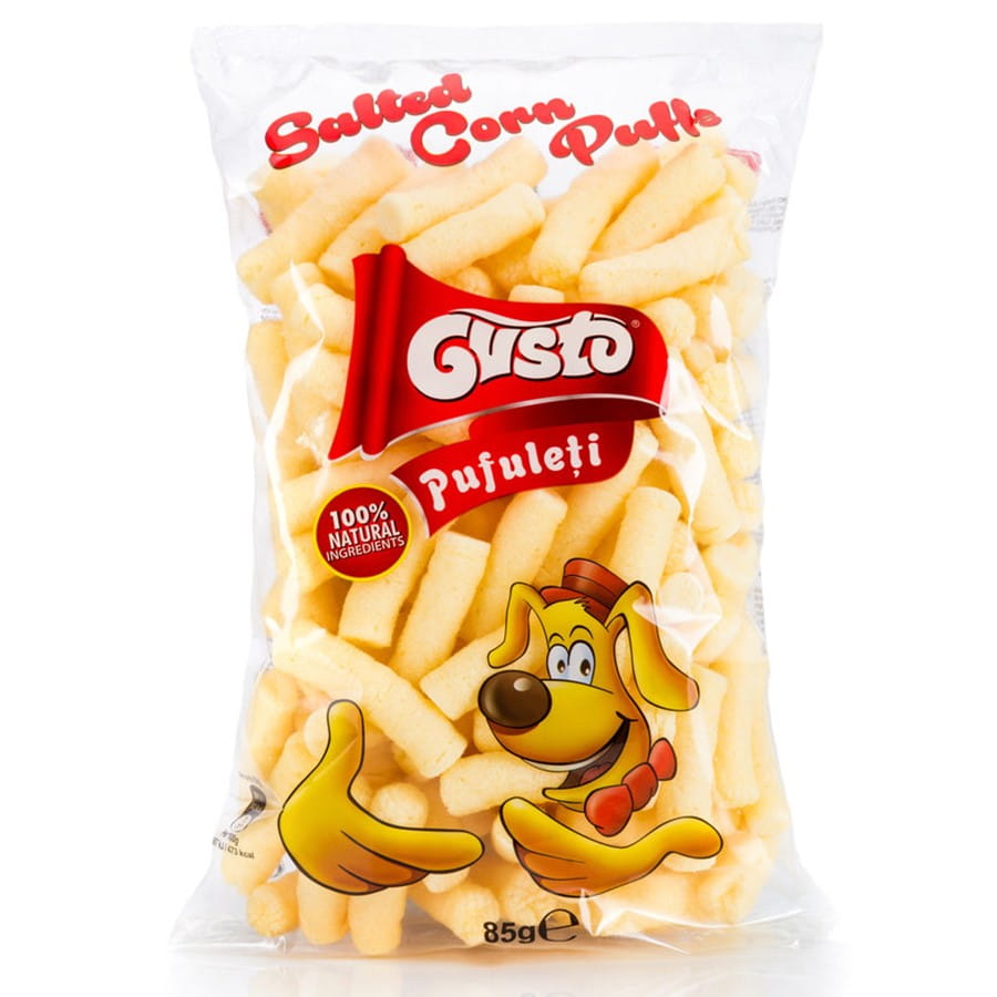 Kukoricachips, természetes, enyhén sós GUSTO PUFULETI 85g