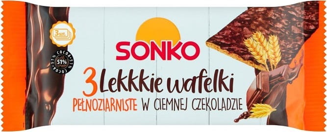 Helle fullkornvaffler i sjokolade 36g SONKO