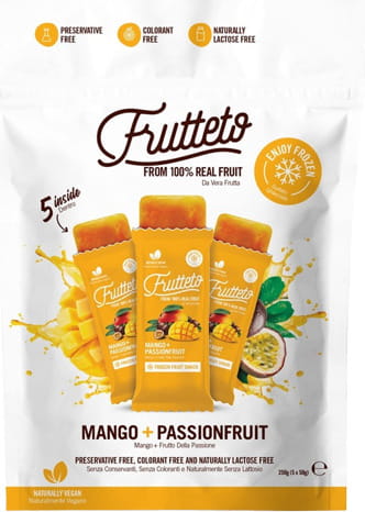Jäädykettävä mango-maracuja-sorbetti 5x50g FRUTTETO
