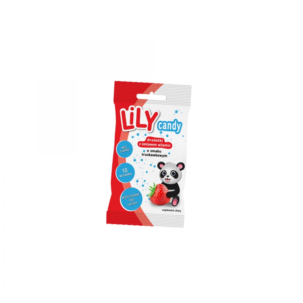 Drageer med en rekke vitaminer, jordbærsmak 40 g - LILY CANDY