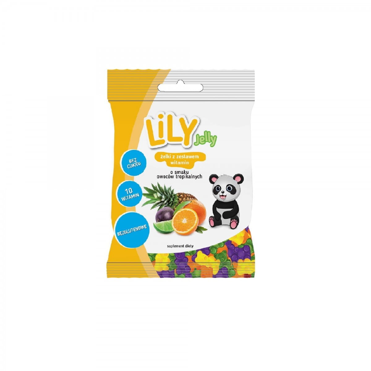 Želé s vitamíny, tropická ovocná příchuť 80 g - LILY CANDY