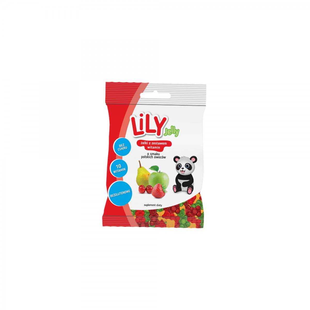 Gummibjørner med vitaminer, polsk fruktsmak 80 g - LILY CANDY