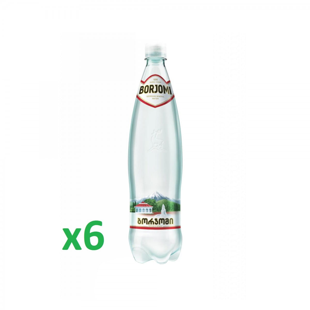 Krympfolie. PET-mineralvann 1000 ml 6 stk.
