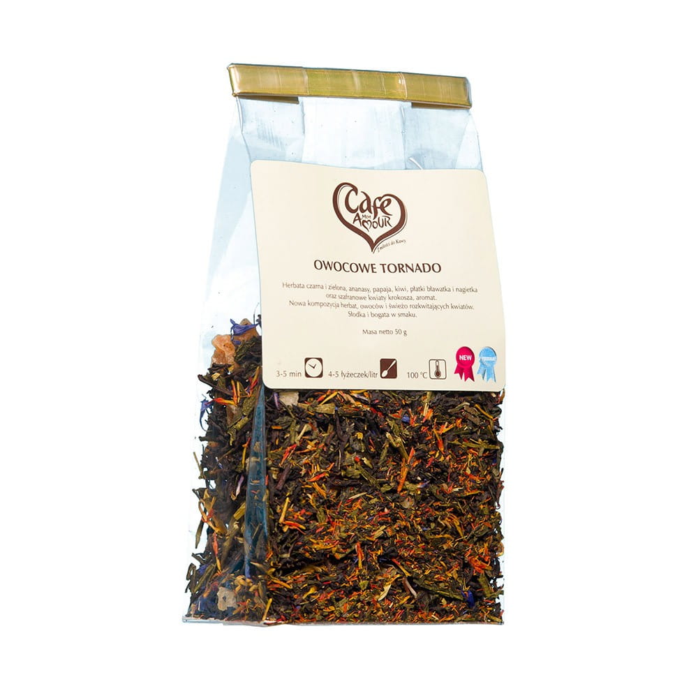 Bladte, sort og grøn, frugttornado 50 g CAFE AMOUR