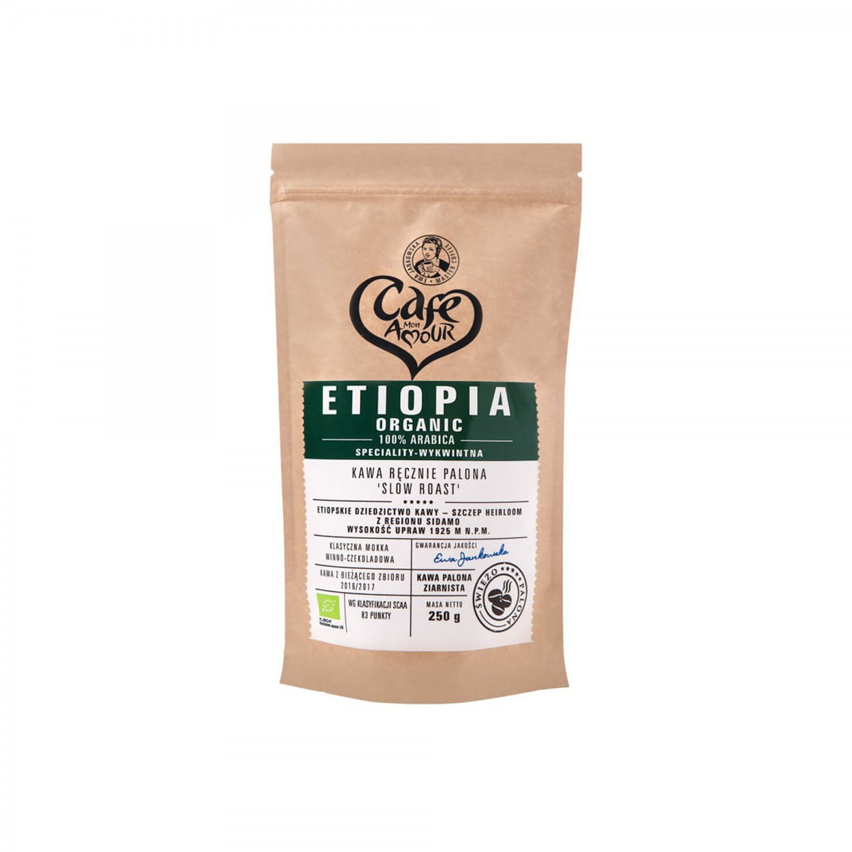 Ristede kaffebønner 250g Etiopien CAFE AMOUR
