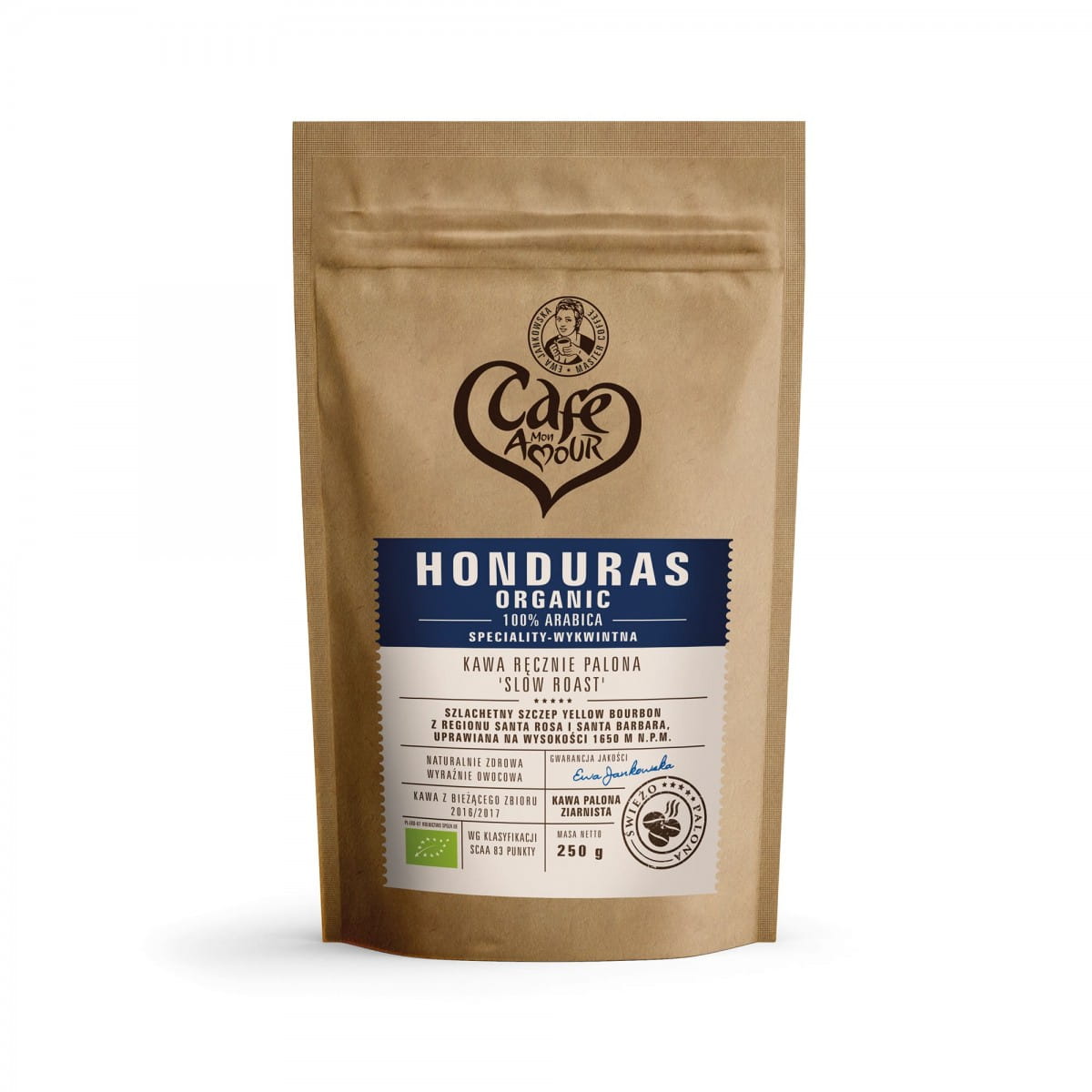 Ristede kaffebønner 250g Honduras CAFE AMOUR