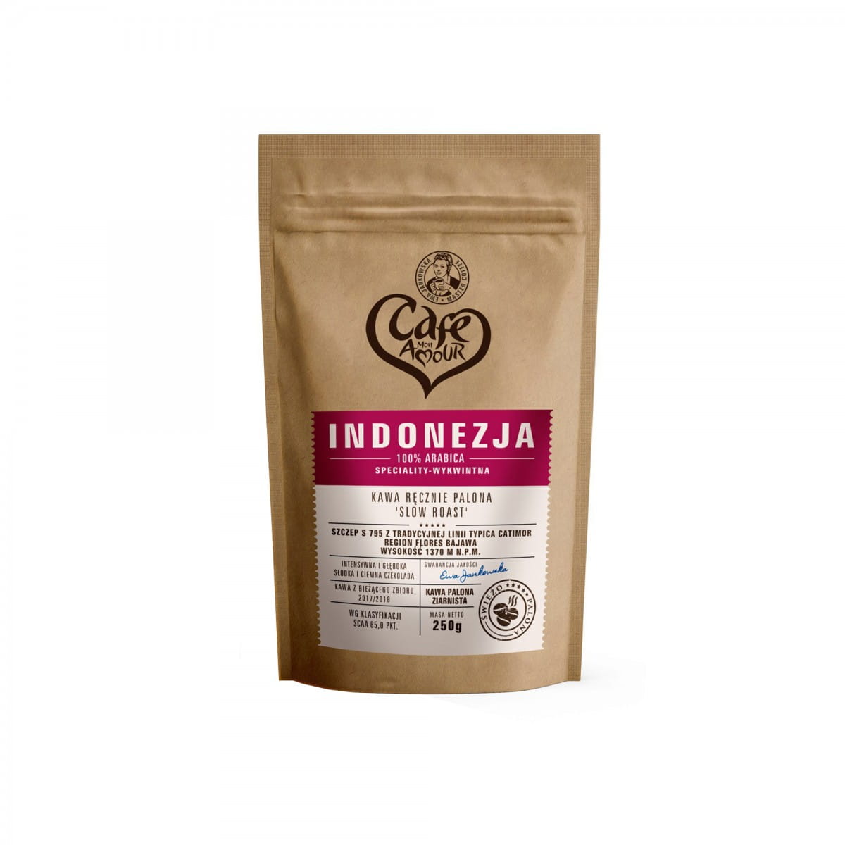 Ristede kaffebønner 250g Indonesien CAFE AMOUR
