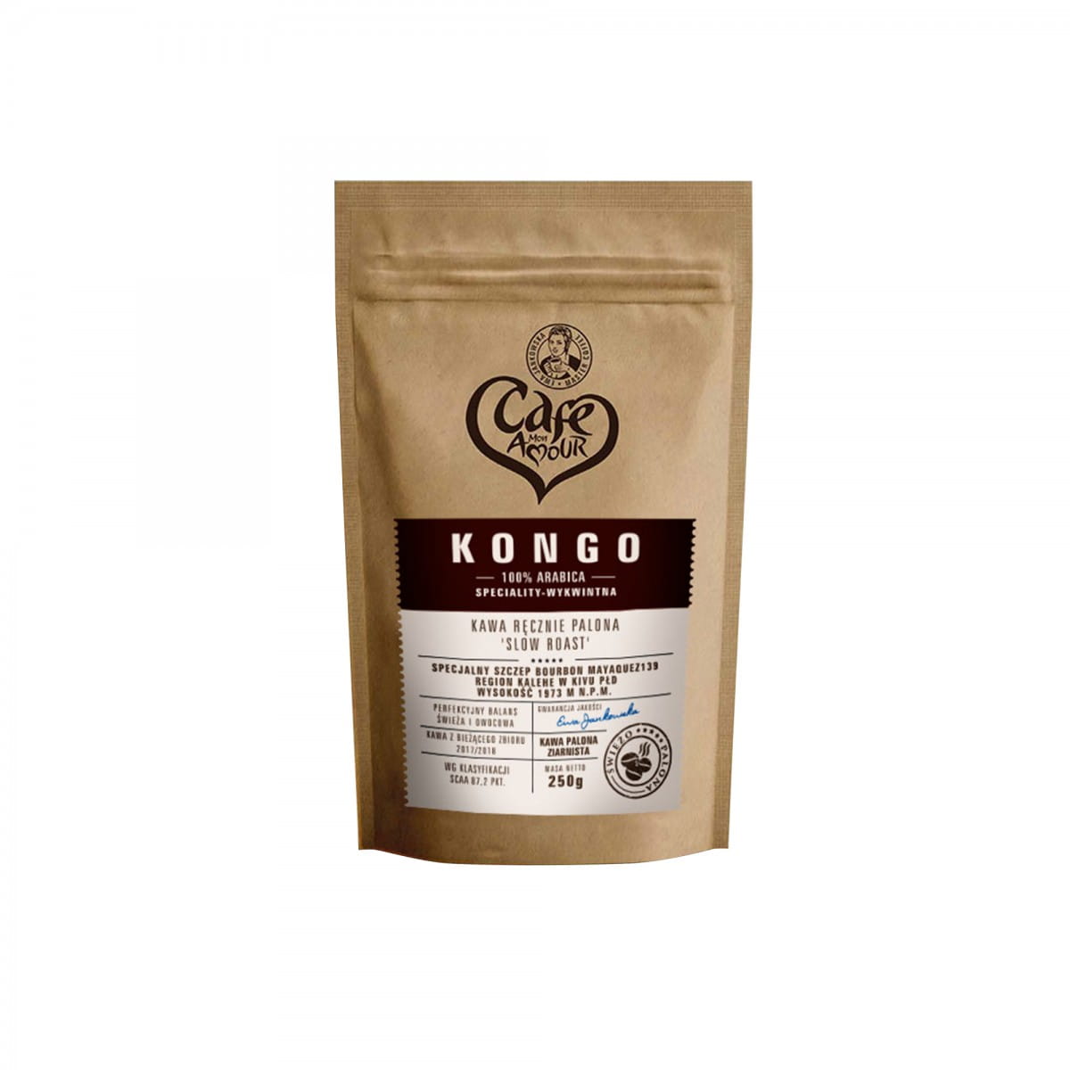 Ristede kaffebønner 250g Congo CAFE AMOUR