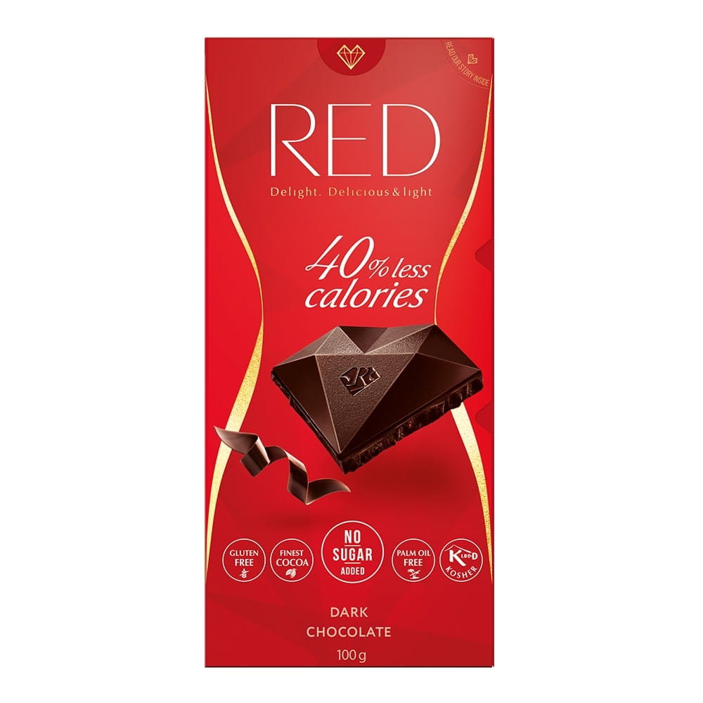 Tmavě červená čokoláda bez cukru, exklusiv 100 g