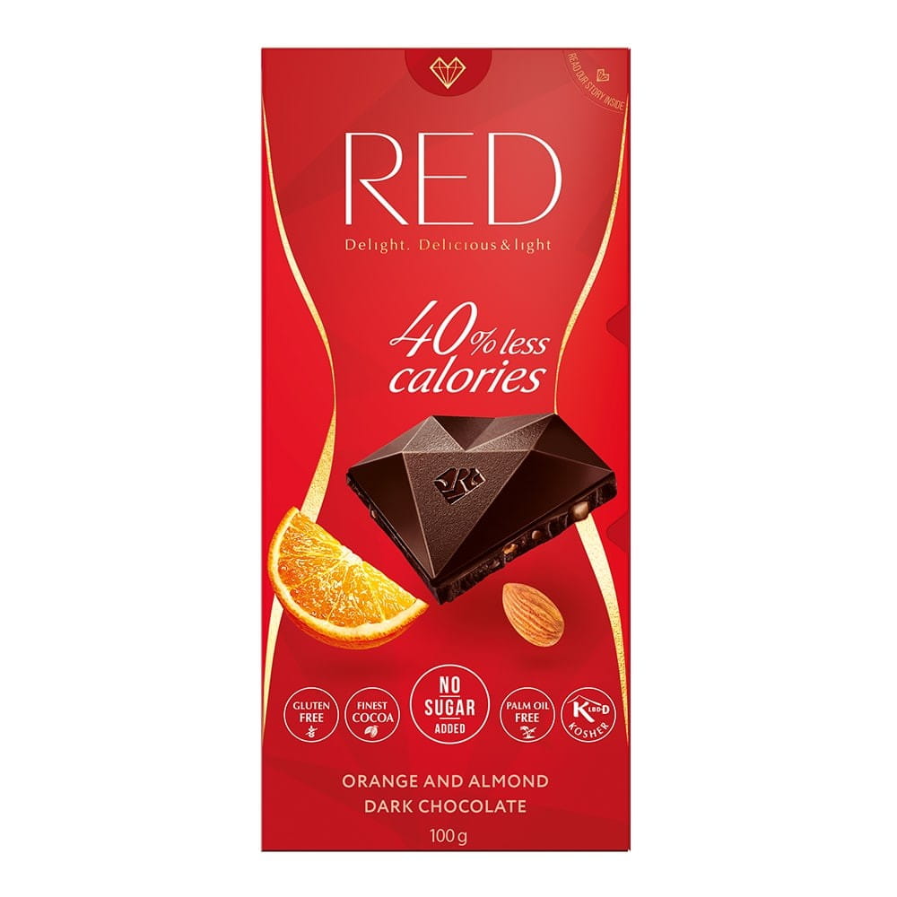 Sugar-free dark red chocolate with oranges 100 g