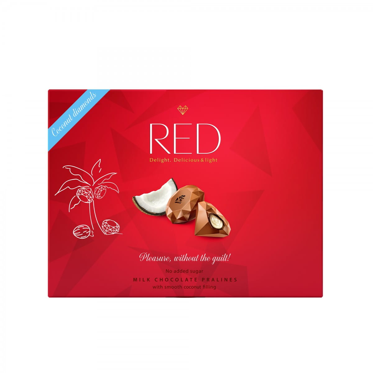 Vörös tejcsokoládépraliné kókusz töltelékkel 132 g