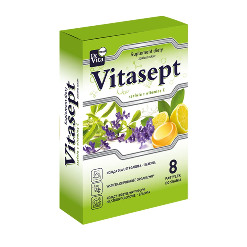 Salbei mit Vitamin C Lutschtabletten 8 Stück DRVITA