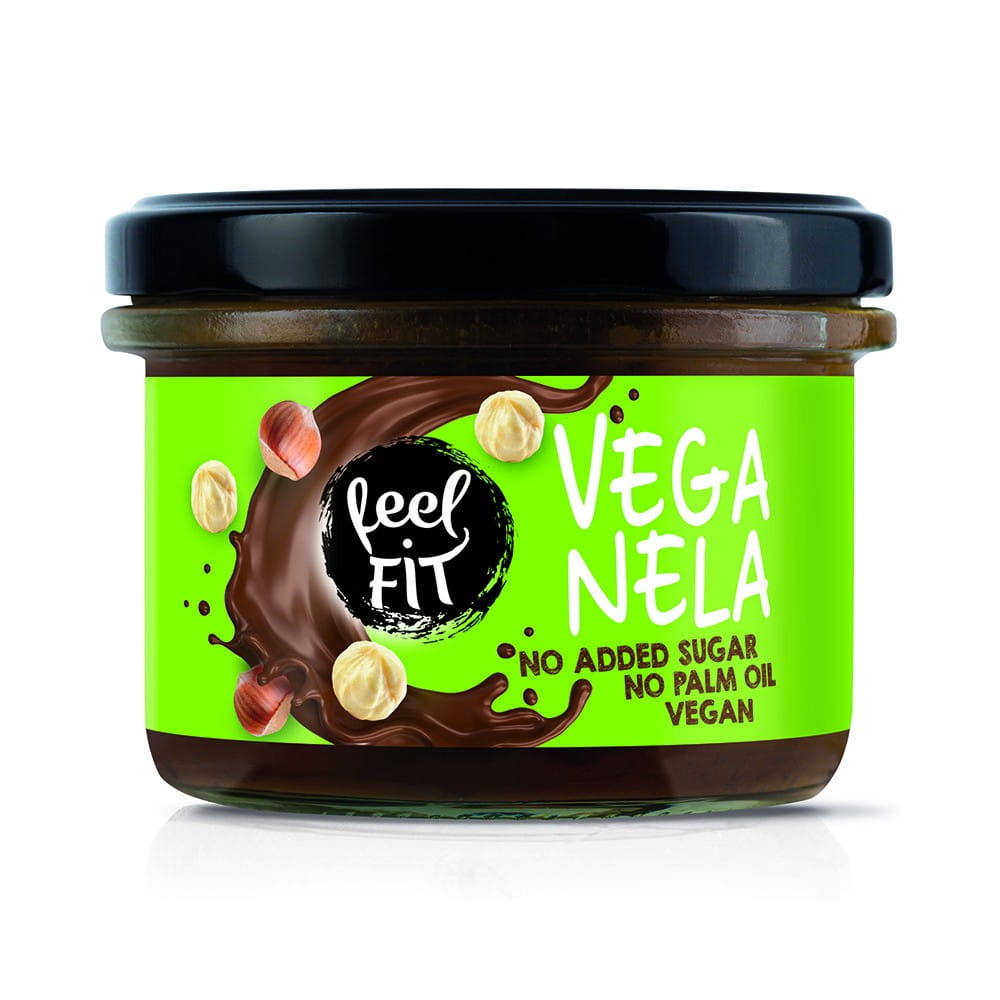Vegansk krem med hasselnøtter og kakao uten sukker 200 g FEELFIT