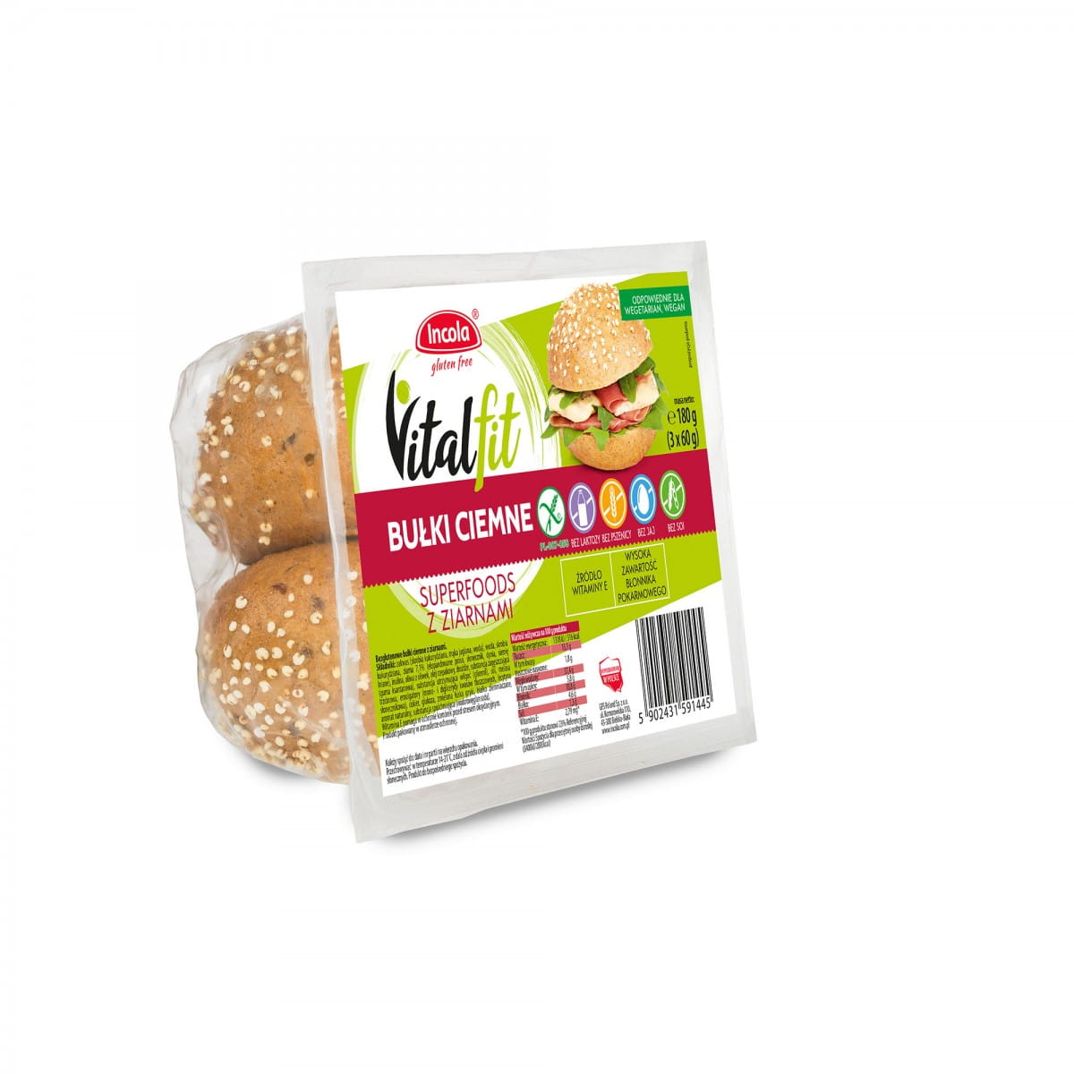 Petits pains noirs aux céréales sans gluten 180 g GFS POLAND