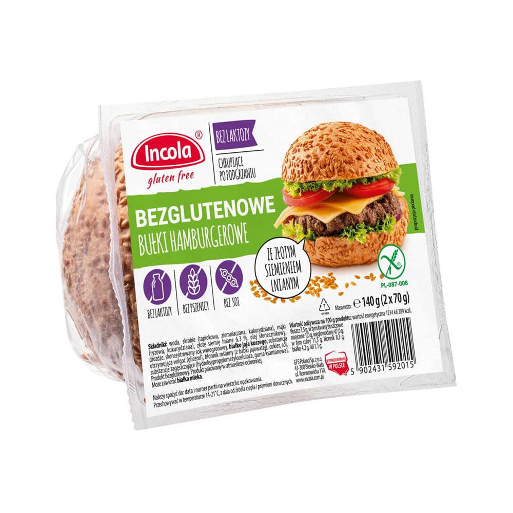Bezlepkové hamburgerové housky s lněnými semínky 140 g