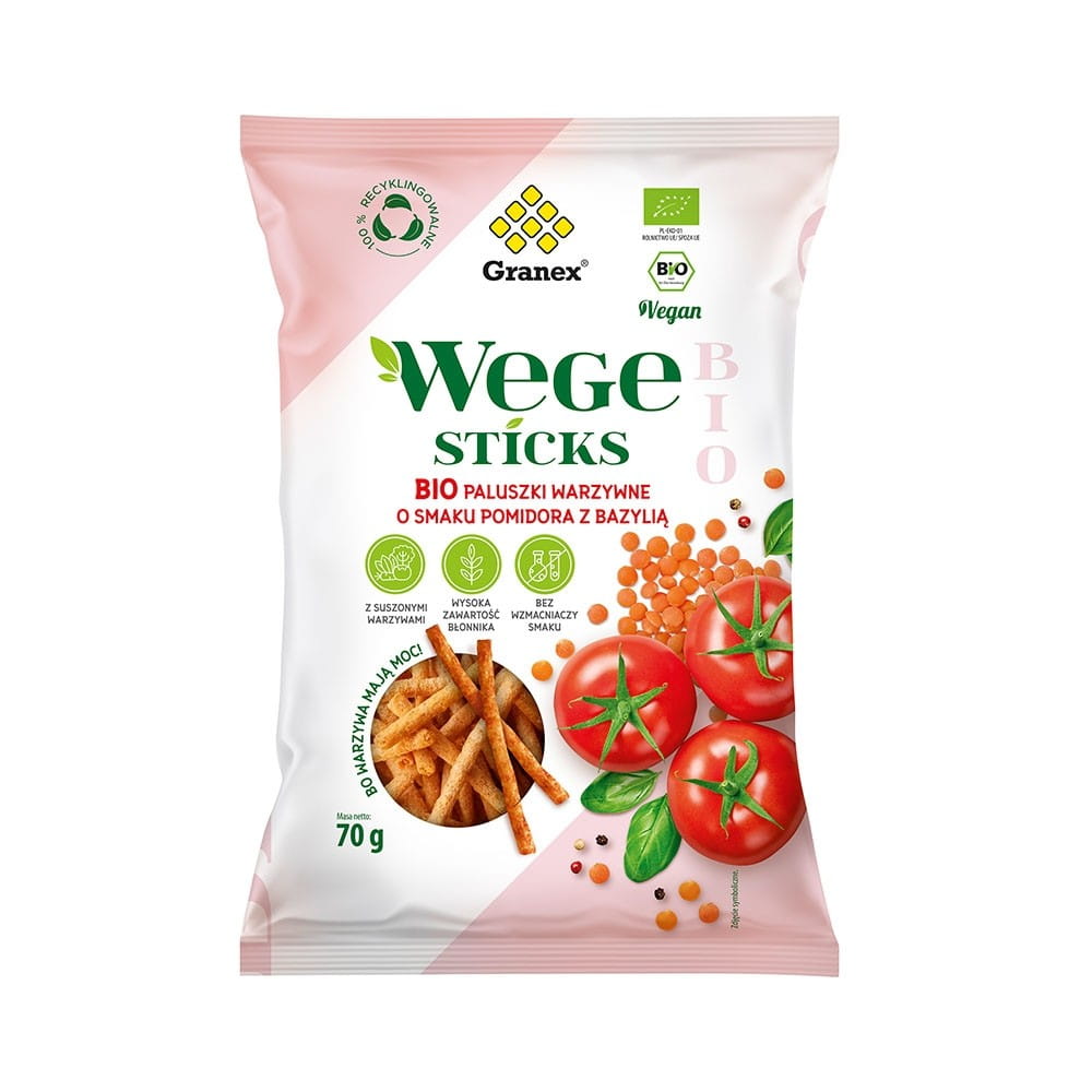 Grønnsaksstenger tomat med basilikum ØKO 70 g