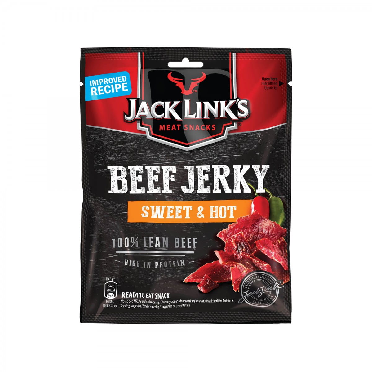 Oksekjøttbiter: tørket og røkt. søtt & sterkt 70 g