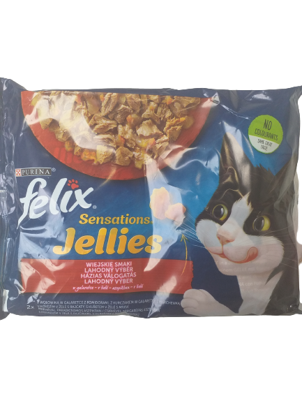 SENSATIONS JELLIES Beutel für Katzen mit Landgeschmack in Gelee (4x85g) - FELIX