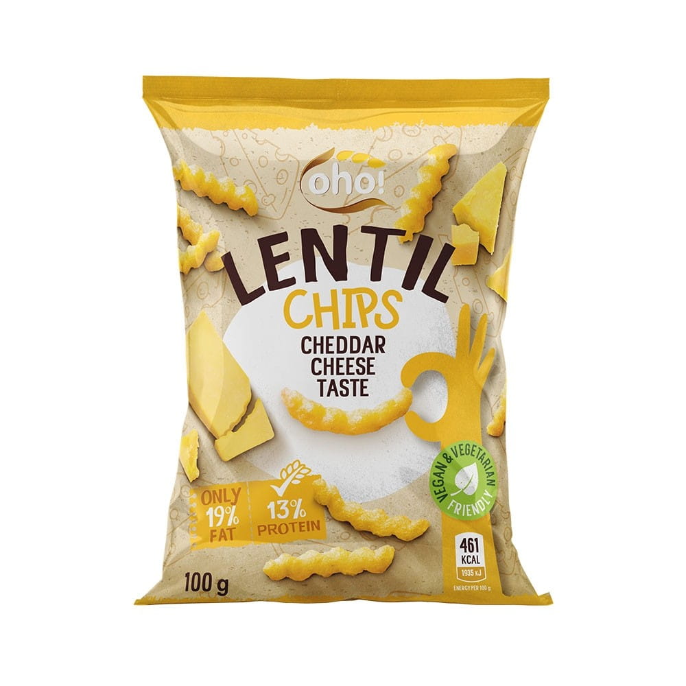 Röda linschips med cheddarostsmak 100 g