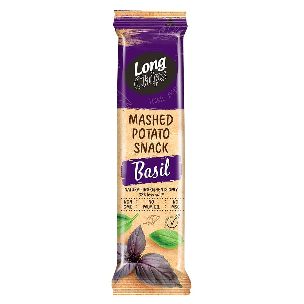 Aardappelchips met basilicumsmaak 75 g - LANGE CHIPS