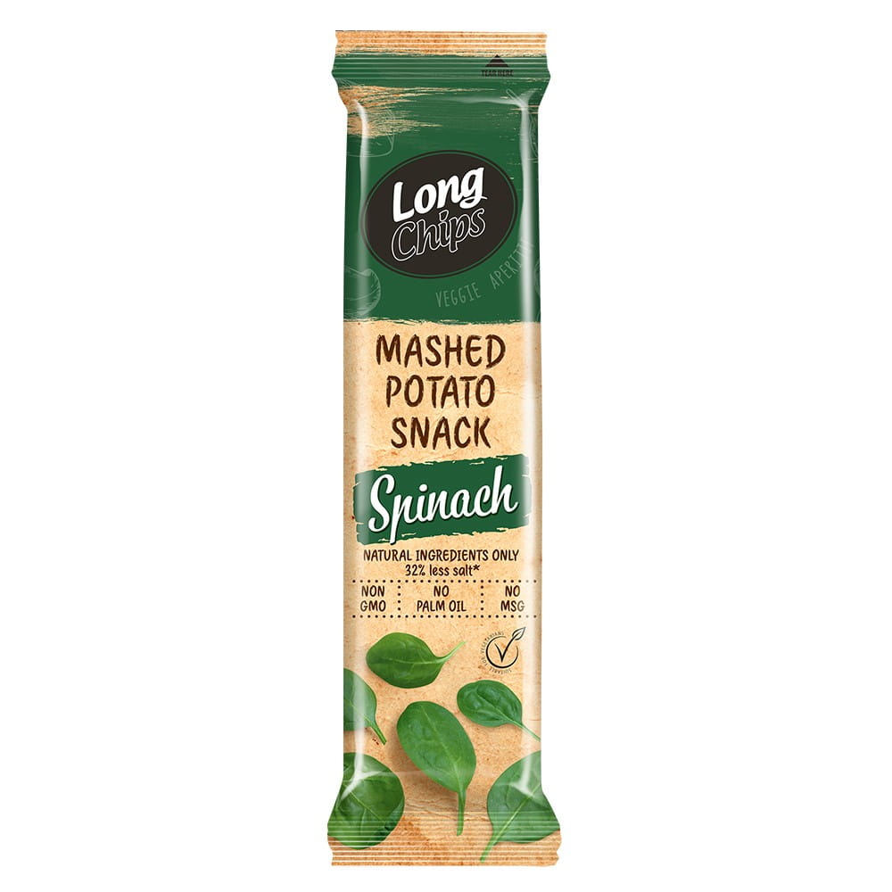 Potatischips med spenatsmak 75 g - LANGE CHIPS