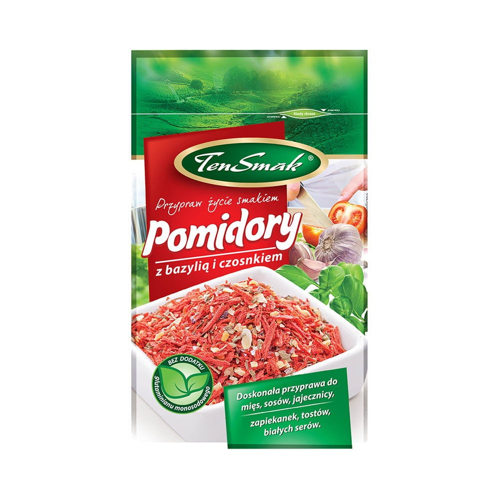 Tomat med basilikum og hvidløg 15 g DENNE SMAG