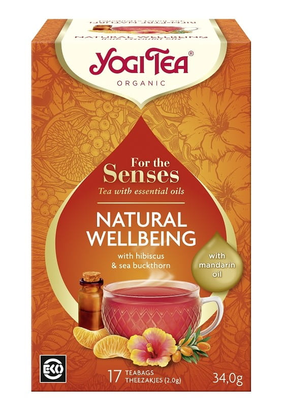 Chá dos sentidos para bem-estar com óleo de tangerina (para o bem-estar natural dos sentidos) BIO (17 x 2 g) 34 g - YOGI TEA
