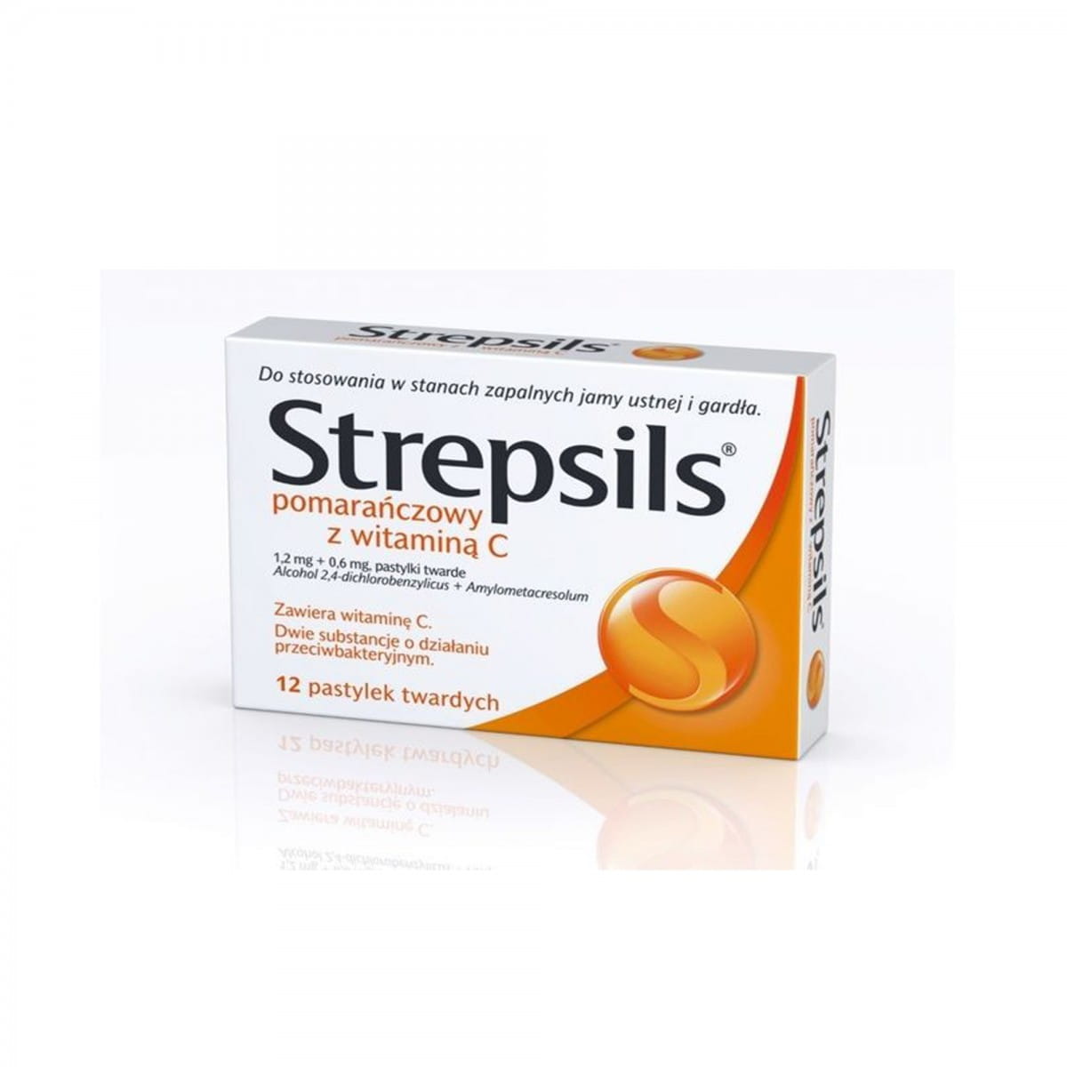 Strepsils pomeranč 12 pastilek