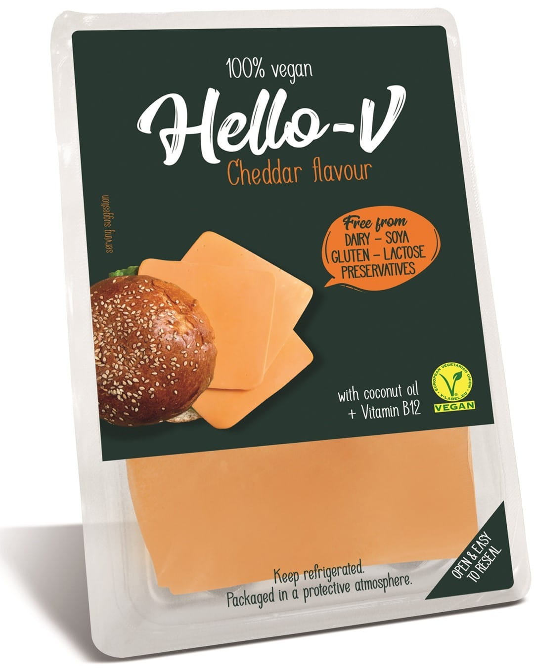 Rostlinná alternativa k plátkům čedarového sýra 140 g HELLO - V