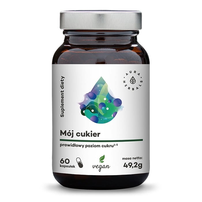 Můj cukr – správný obsah cukru 60 vege AURA HERBALS kapslí