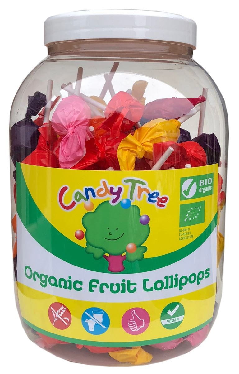 Glutenfri blandingsrunde slik BIO 84 x 10 g (glas) - CANDY TREE