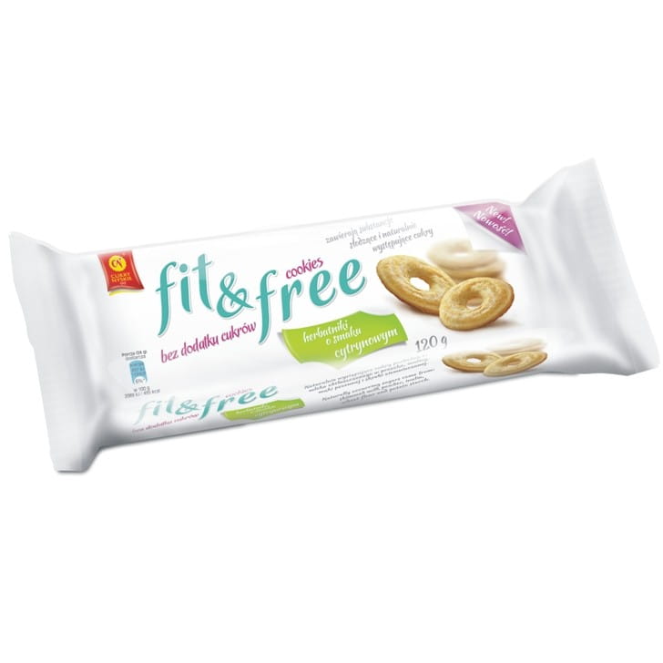 Fit & Free Citronové sušenky bez cukru 120g NYE SUGARS
