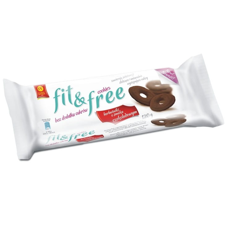 Fit & Free čokoládové sušenky bez cukru 120g NYC SUGARS