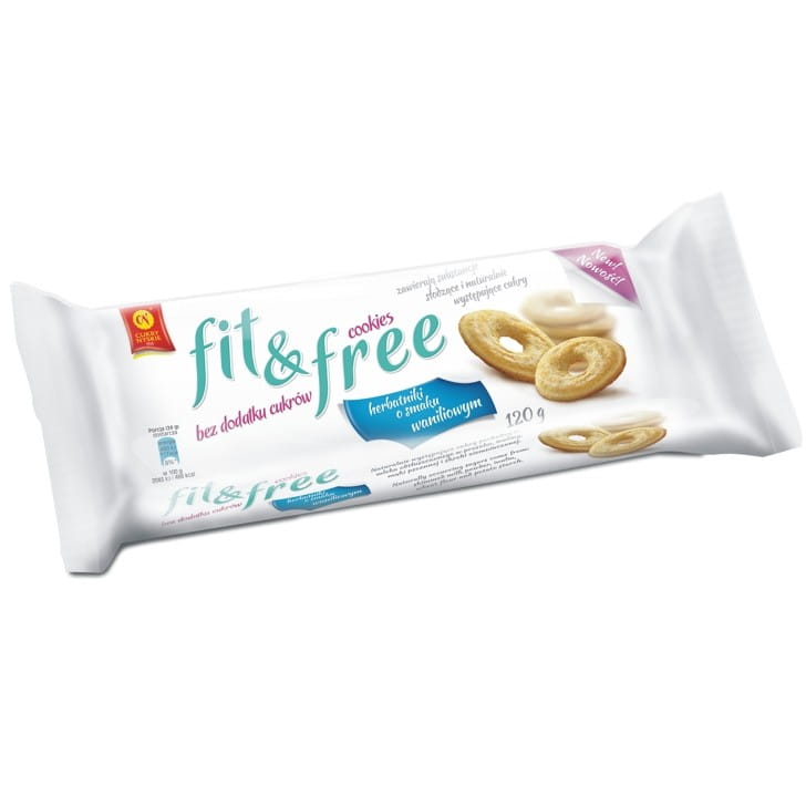 Fit & Free Vanilkové sušenky bez cukru 120g NYC SUGARS