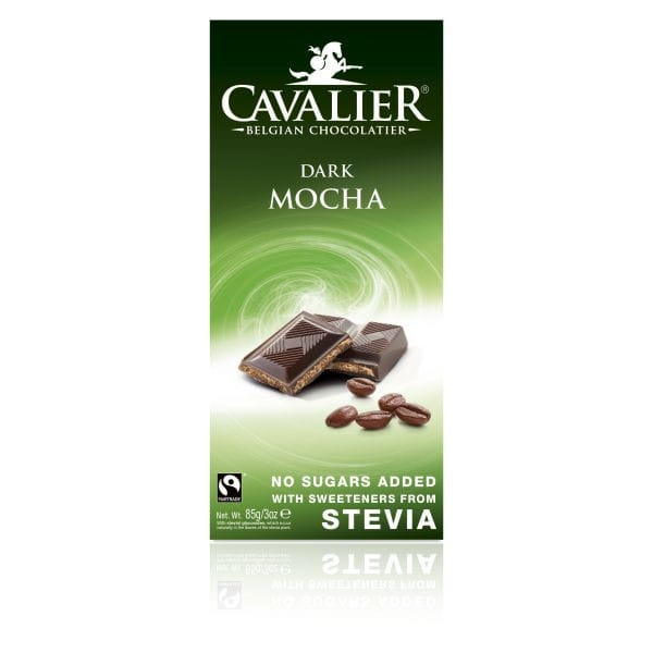 Chocolate para sobremesa com recheio de café, adoçado com Stevia 85g CAVALIER