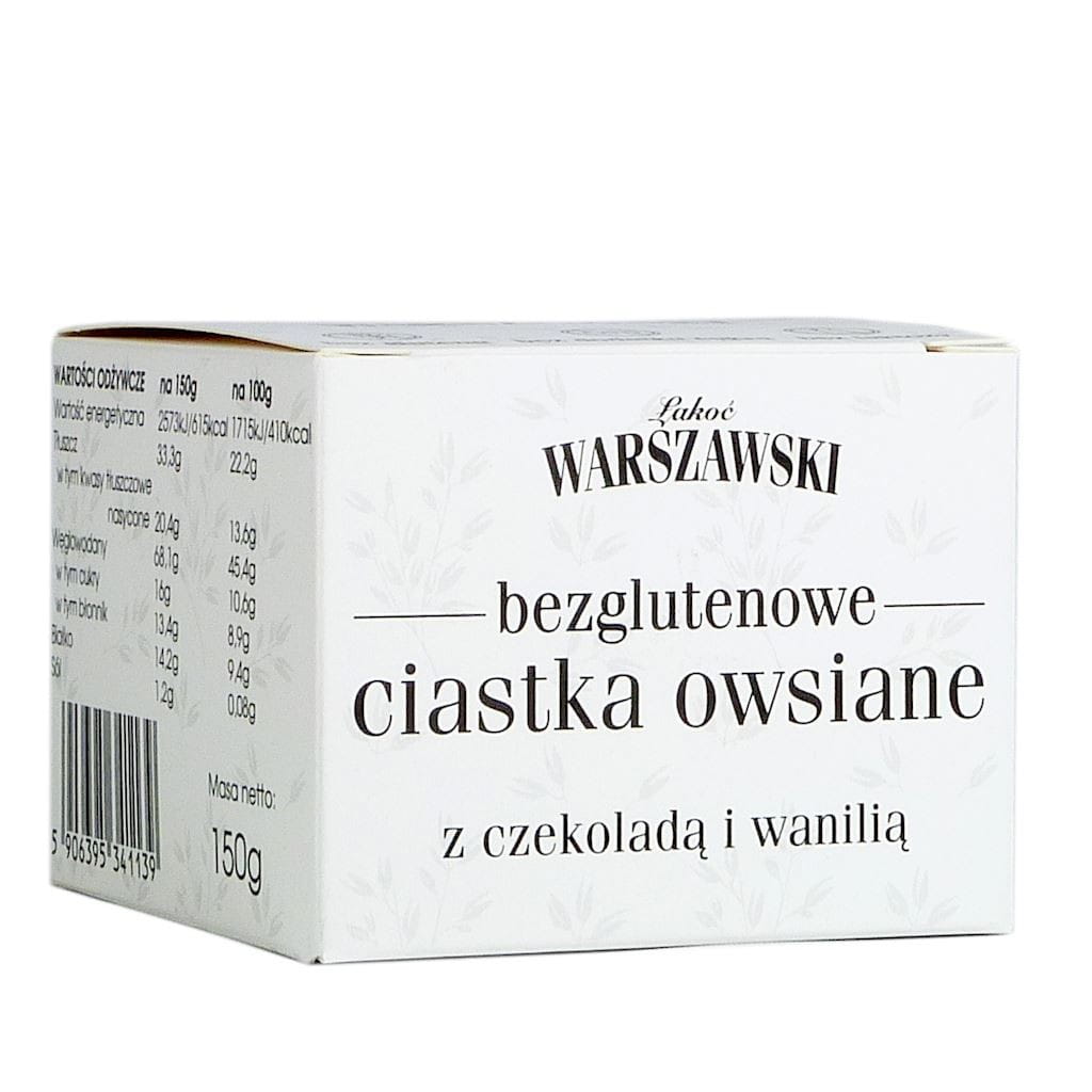 Glutenfrie havrekjeks med sjokolade og vanilje 150g - WARSAW BAR