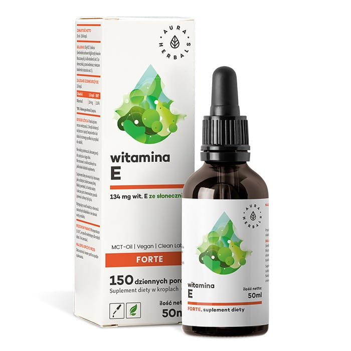 Vitamine E FORTE (200 iu) op MCT-olie - Druppels 50 ml AURA HERBALS