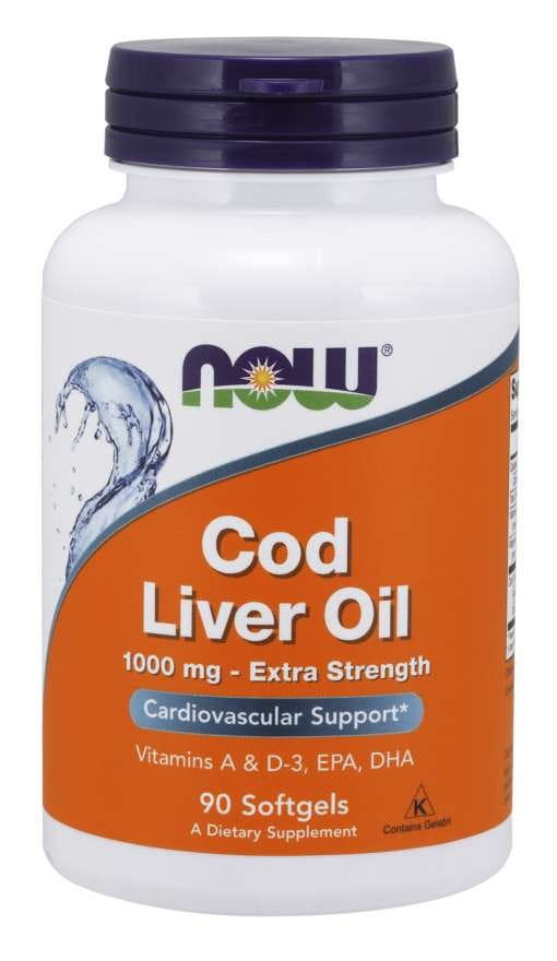 Levertran 1000mg 90 kapslar - NOW FOODS Torskleverolja