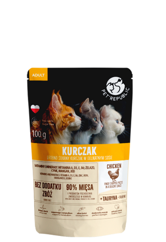 Hähnchenfilets in Sauce Beutel für Katze 100g - PETREPUBLIC