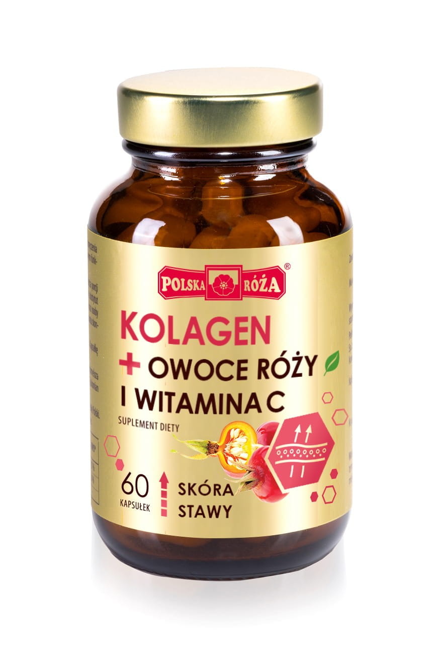 Colágeno + Rosa Canina e Vitamina C 60 Cápsulas POLISH ROSE
