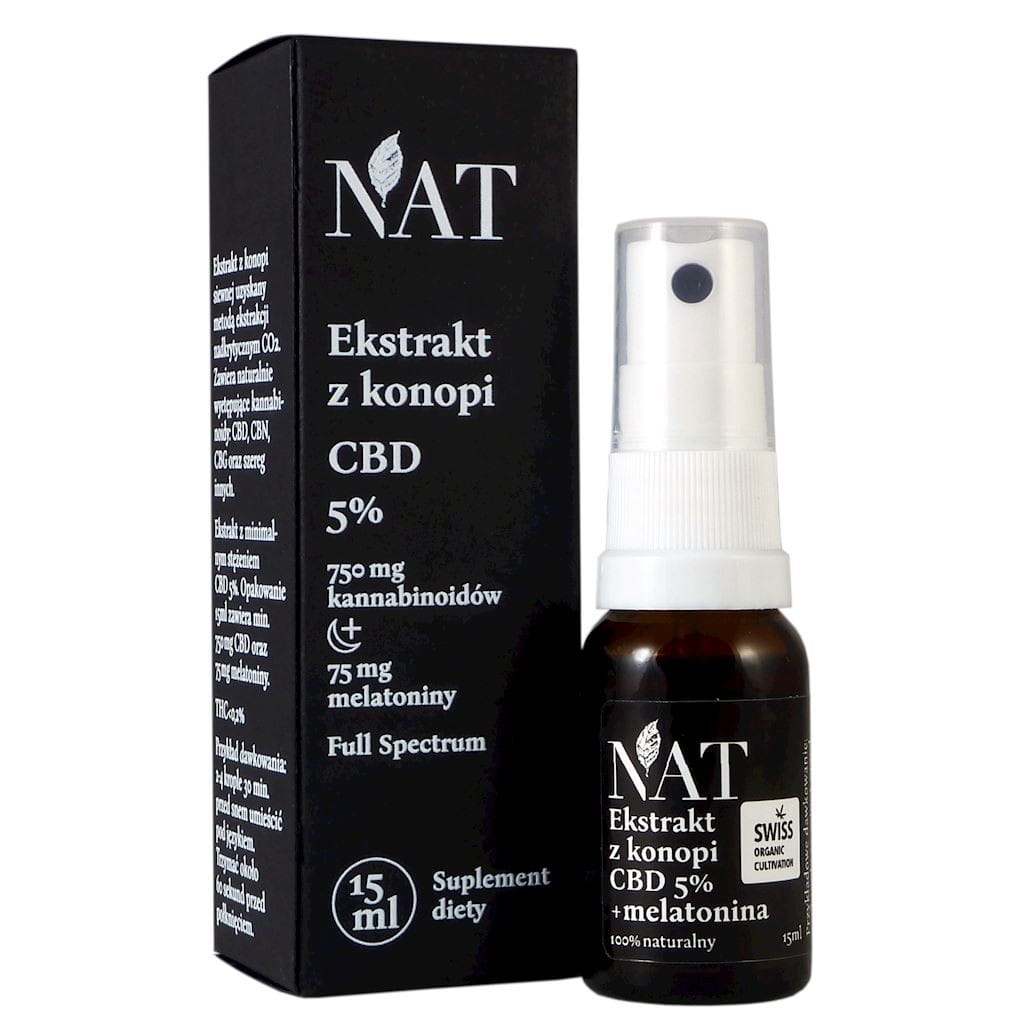 Öl - Hanfextrakt 5 % CBD + Melatonin 15 ml NAT-Spray